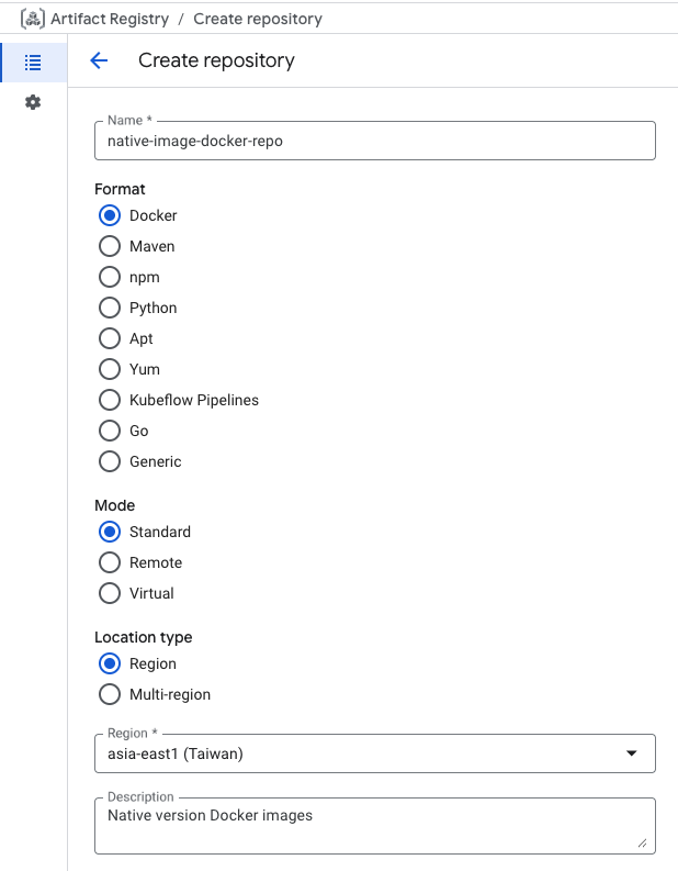 Native Artifact Registry